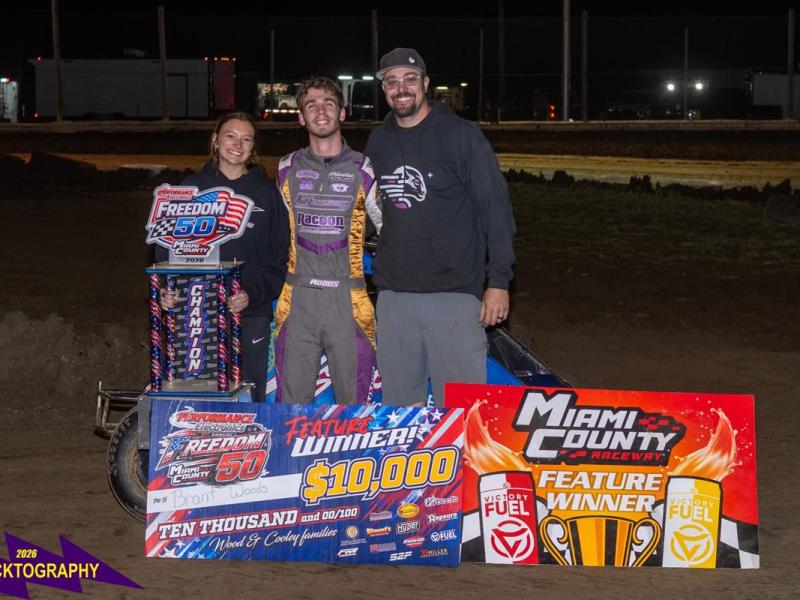 Brant Woods Claims $10,000 Freedom 50 Victory at Miami County&nbsp;Raceway